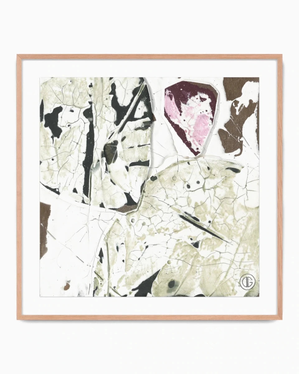 40" x 40" / White Oak / Framed Paper