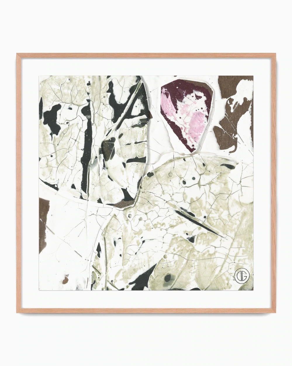 24" x 24" / White Oak / Framed Paper