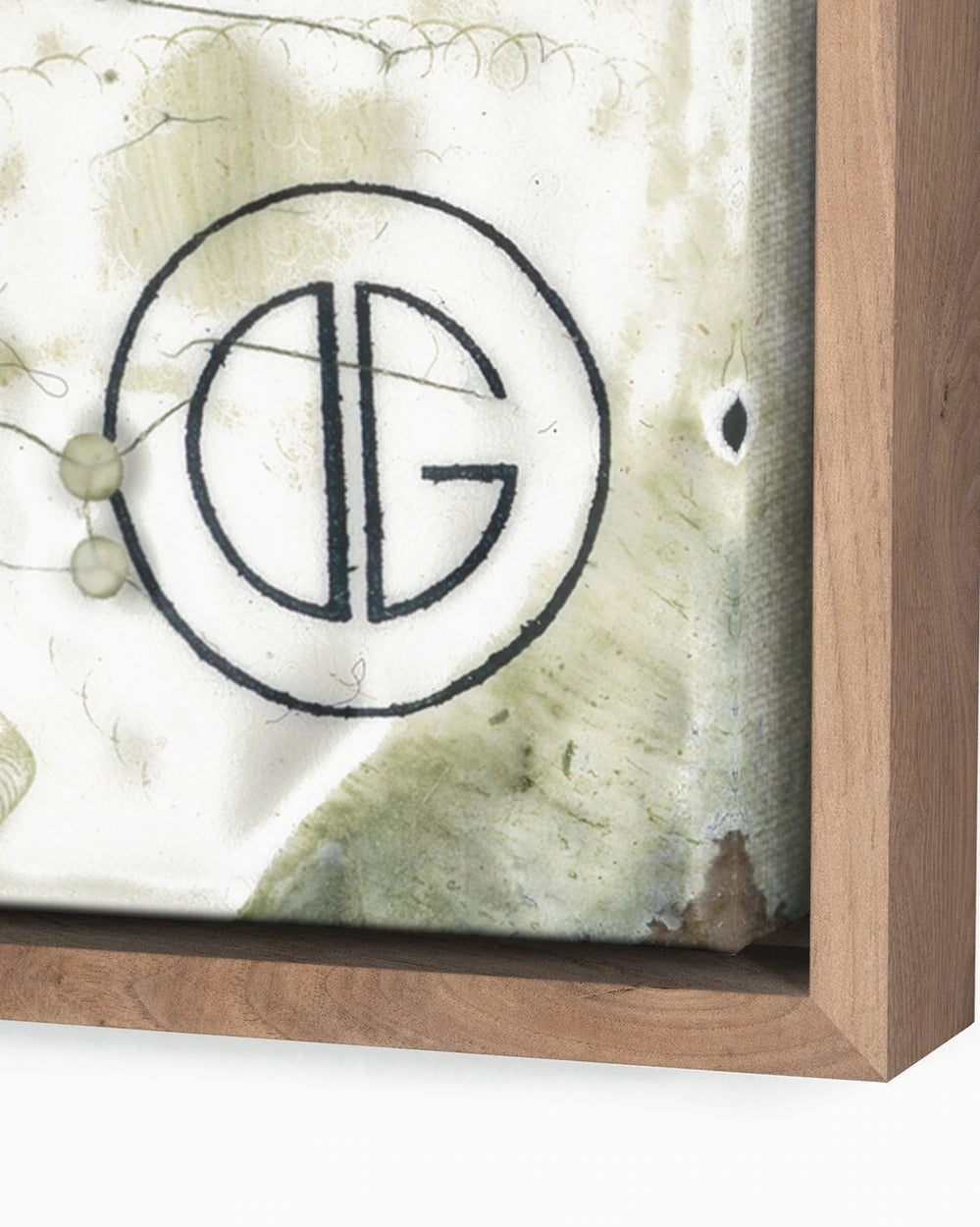 32" x 32" / Rustic Walnut / Framed Canvas
