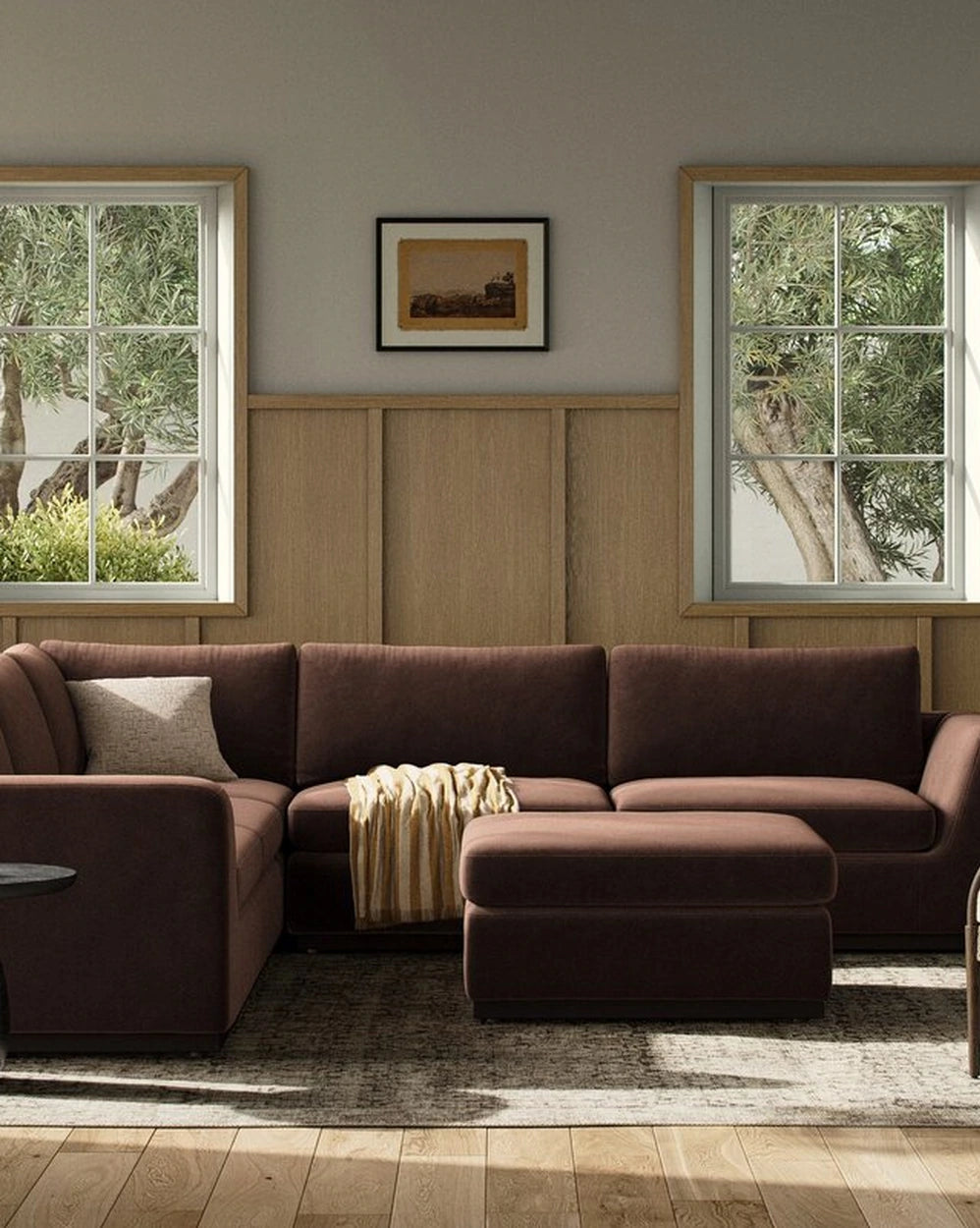 Surrey Cocoa / Sectional + Ottoman