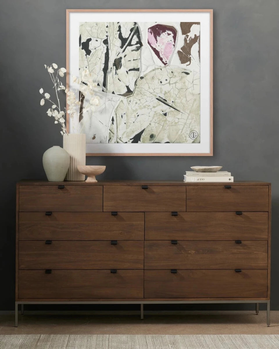 40" x 40" / White Oak / Framed Paper