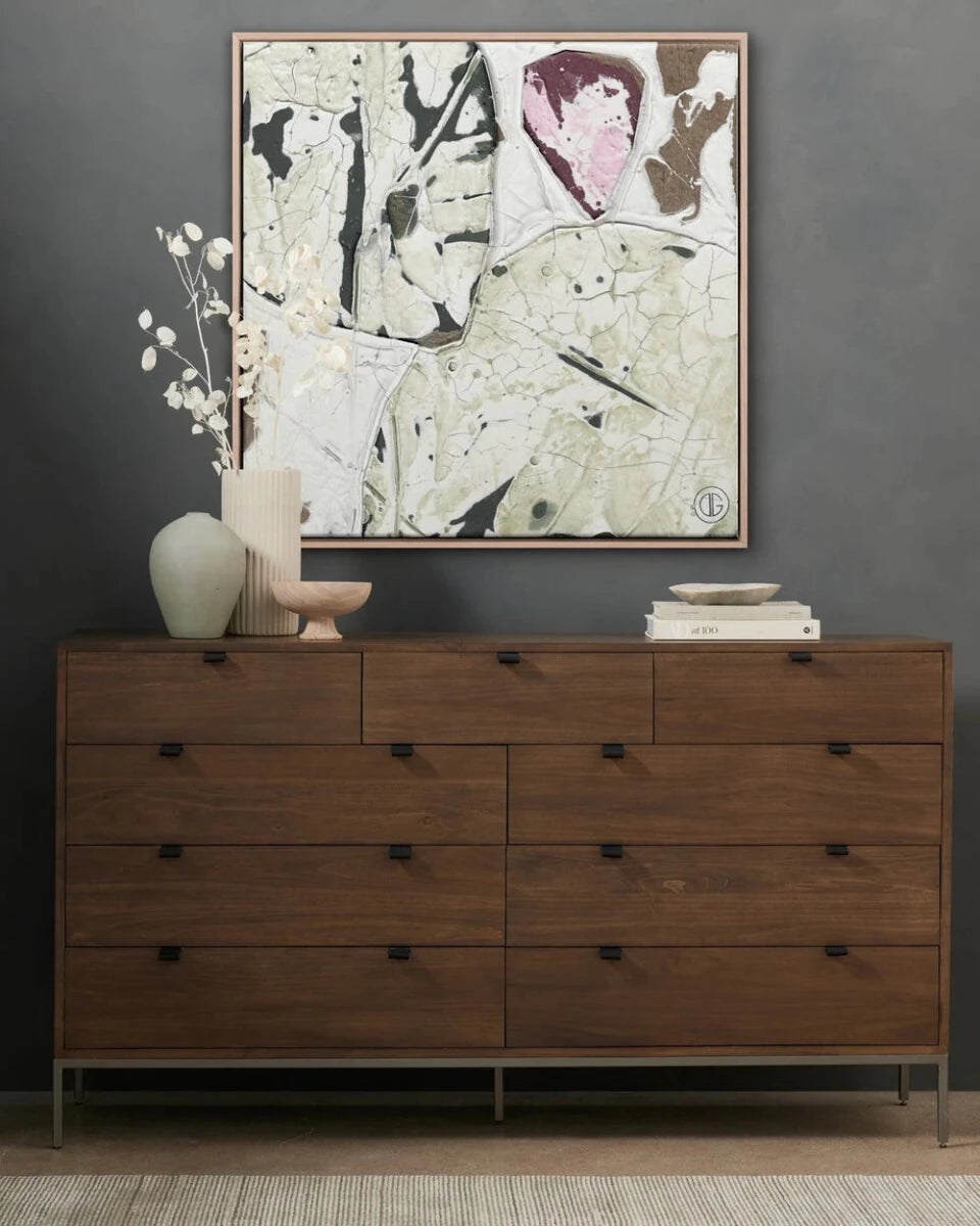 40" x 40" / White Oak / Framed Canvas