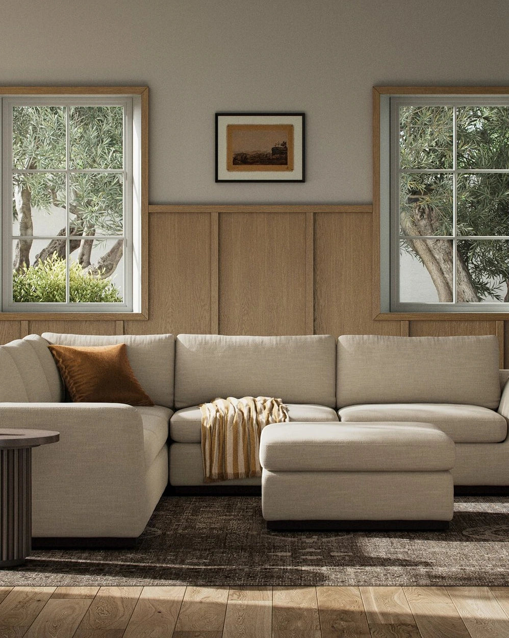 Savoy Parchment / Sectional + Ottoman