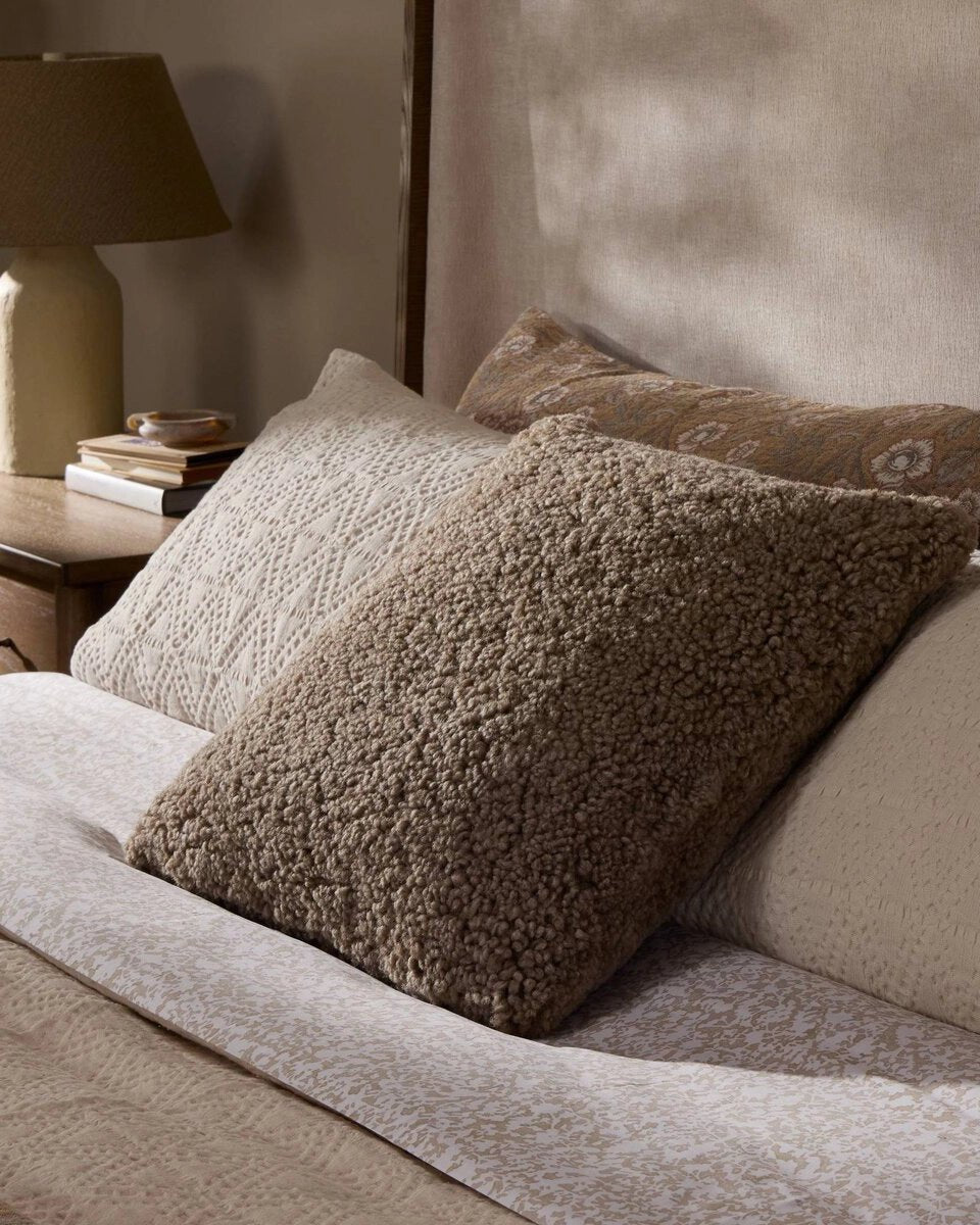 Taupe Shearling / 20" x 20" / Cover Only