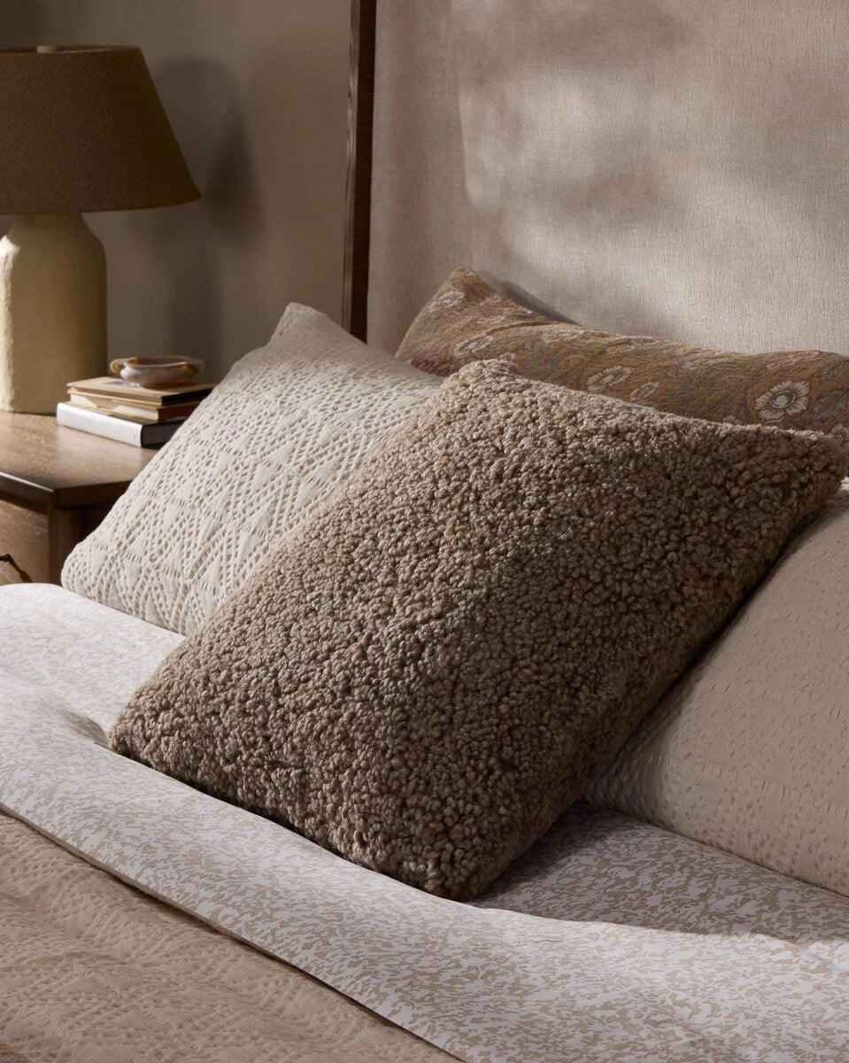Taupe Shearling / 20" x 20" / Cover + Insert