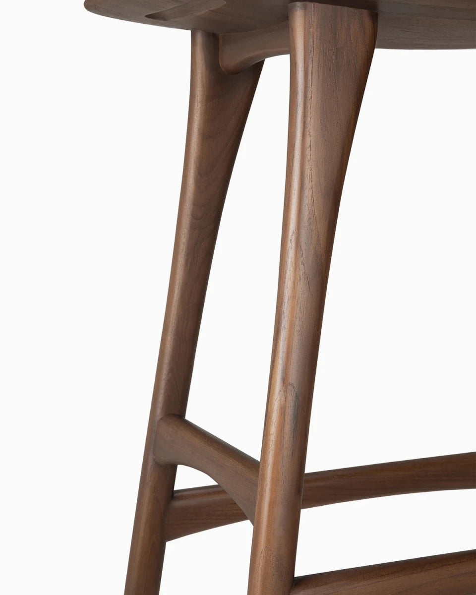 Brown Teak / No Cushion / Counter Height (26")