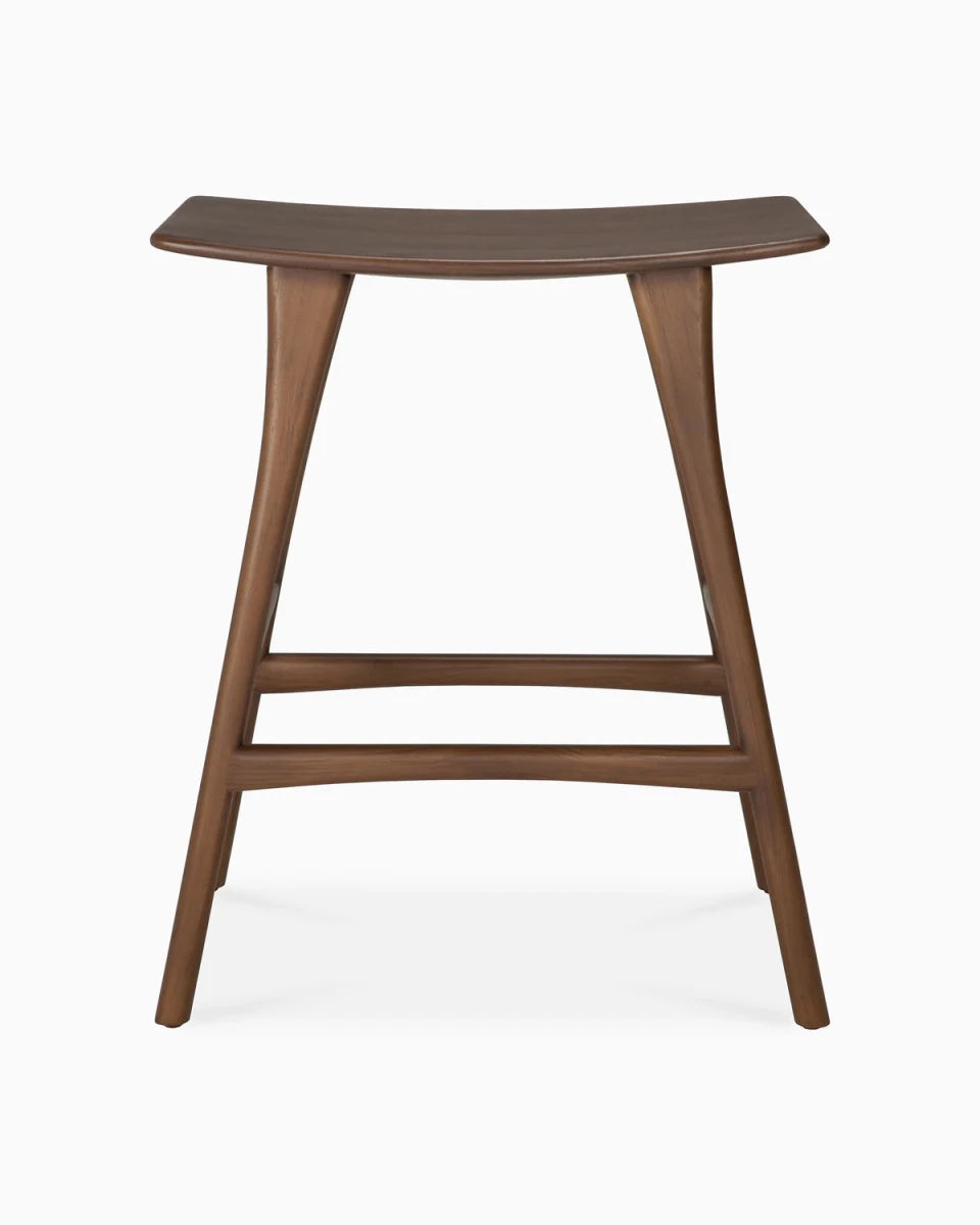 Brown Teak / No Cushion / Counter Height (26")