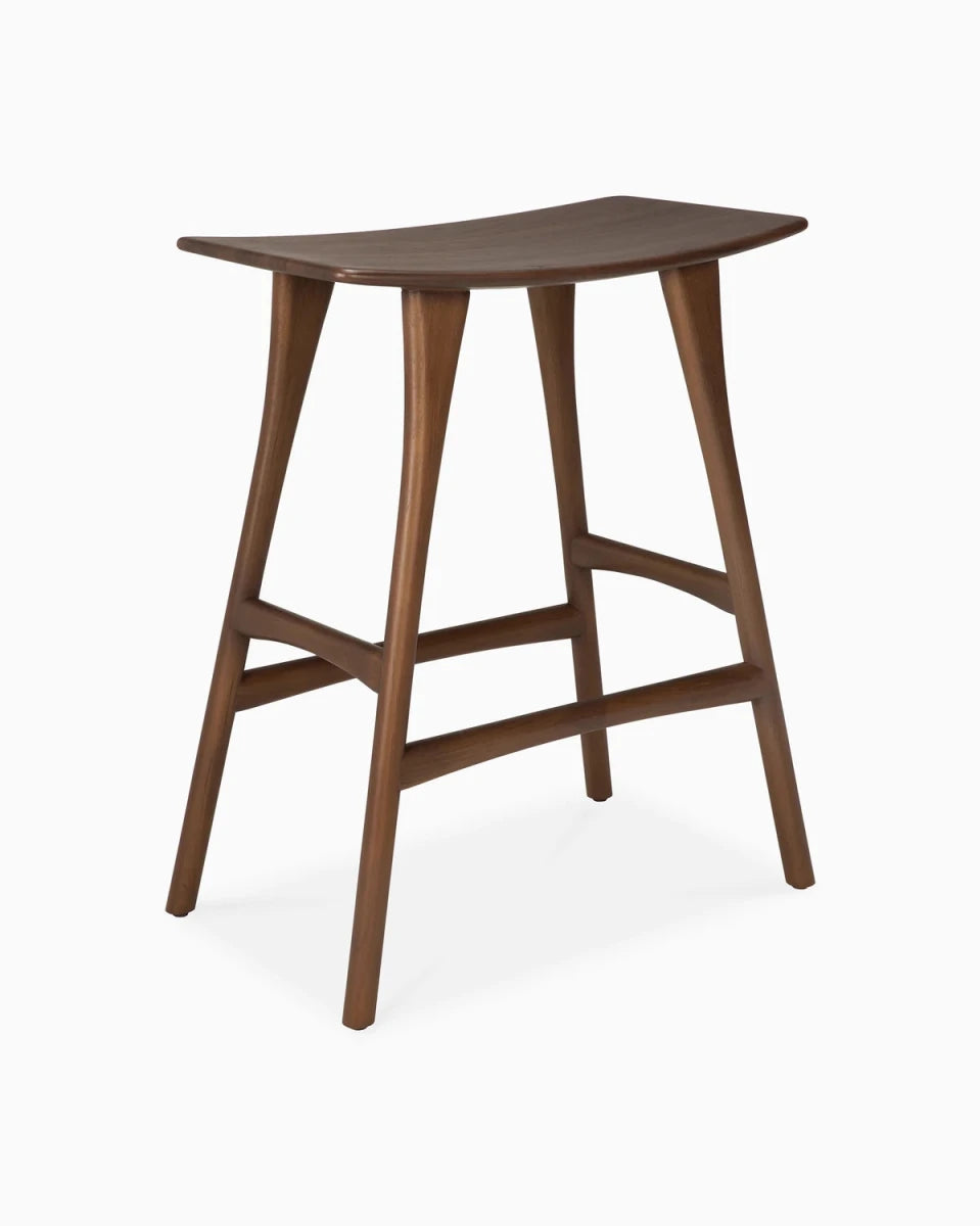 Brown Teak / No Cushion / Counter Height (26")