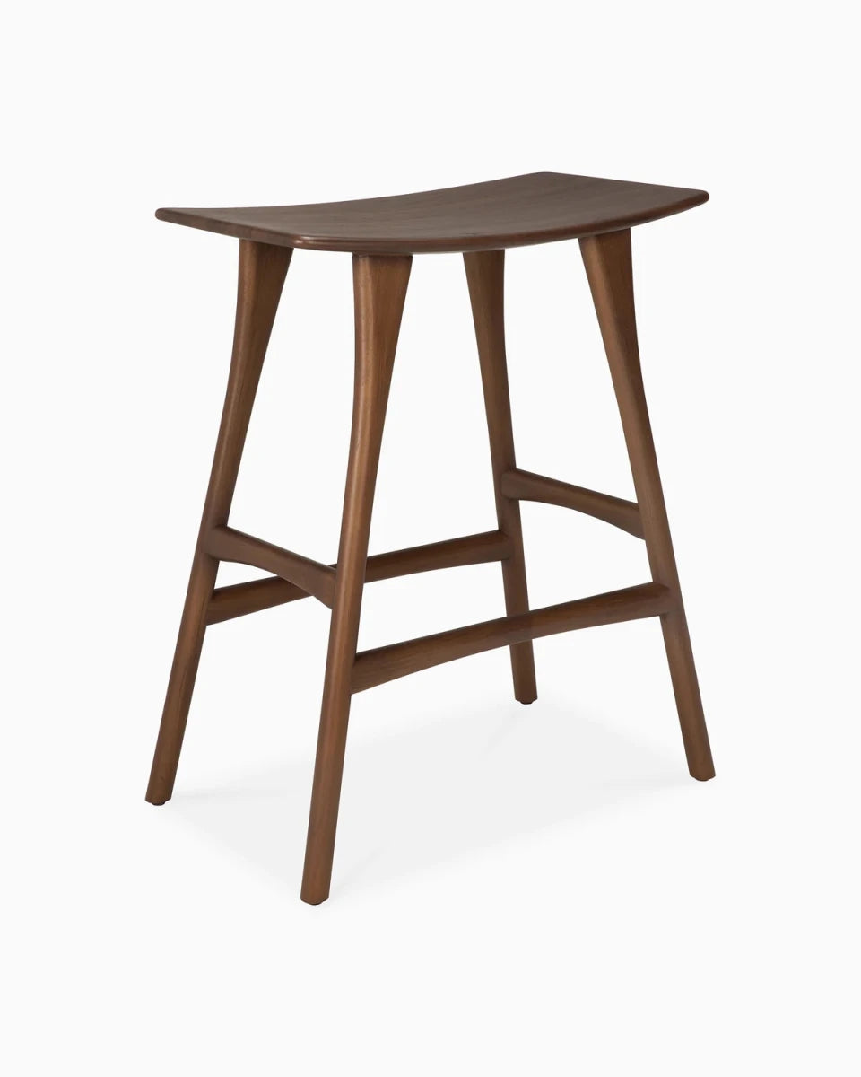 Brown Teak / No Cushion / Counter Height (26")