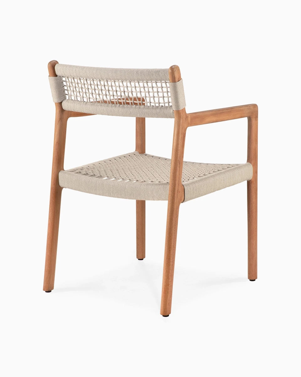 Teak & Beige Cord / No Cushion