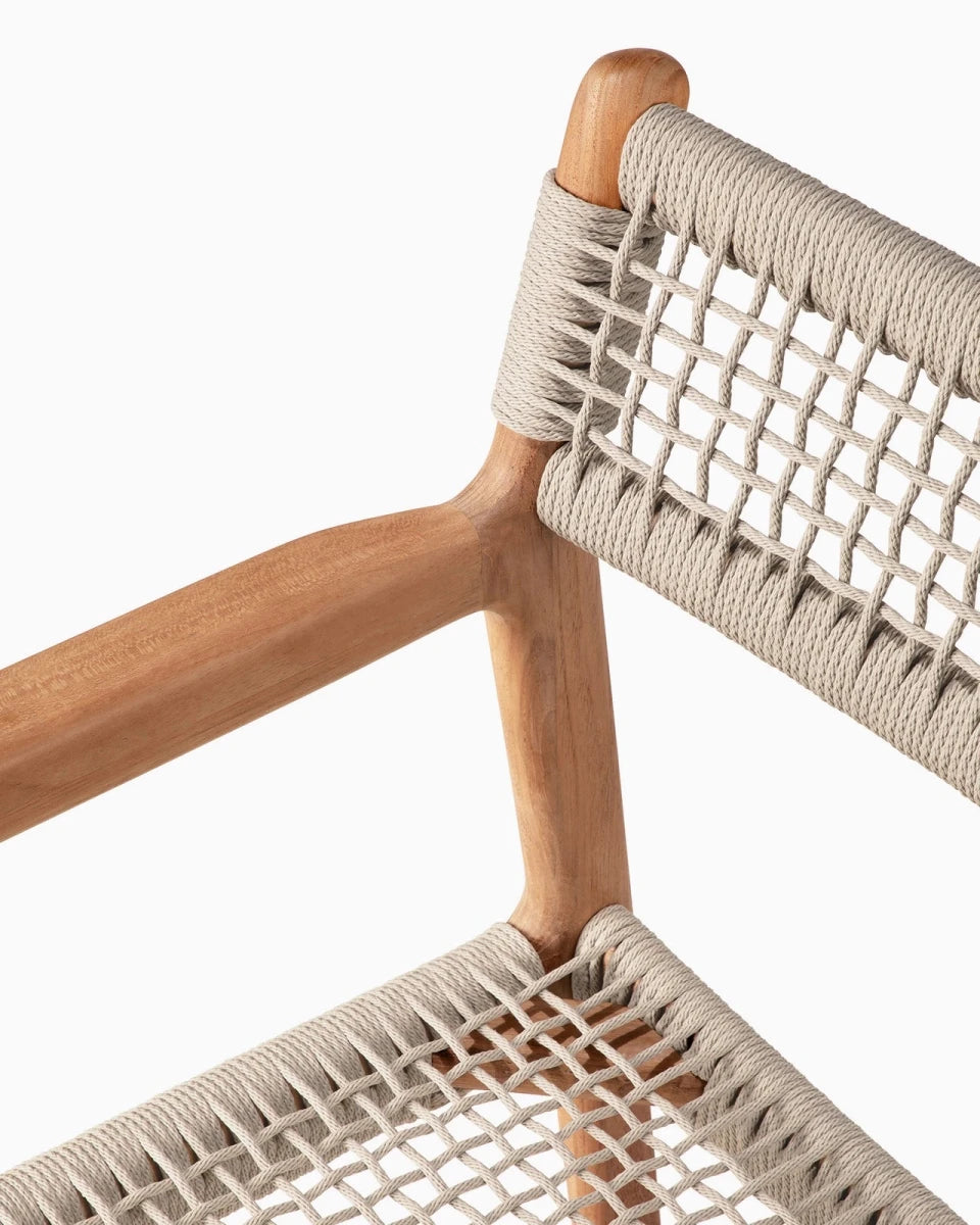 Teak & Beige Cord / No Cushion