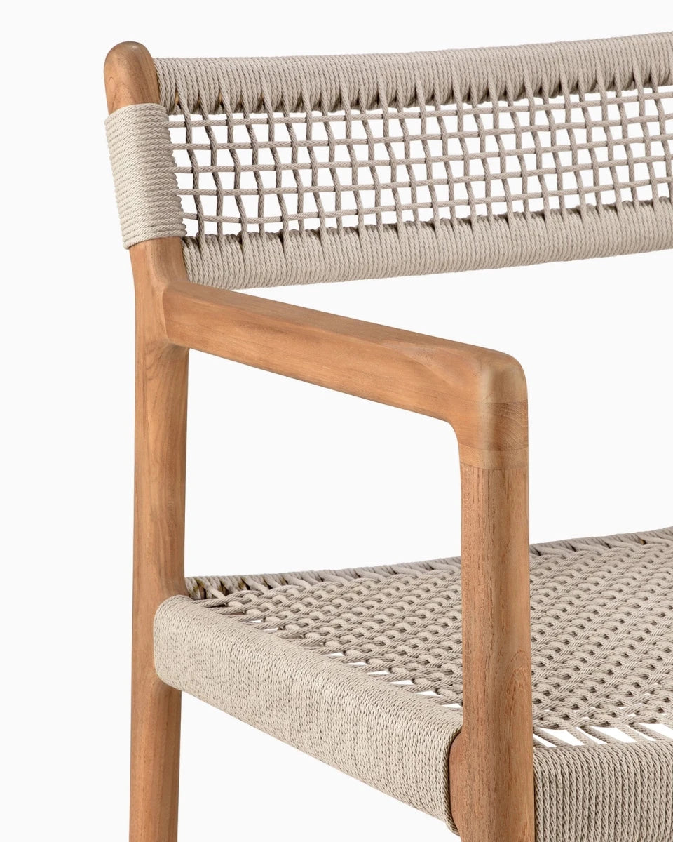 Teak & Beige Cord / No Cushion