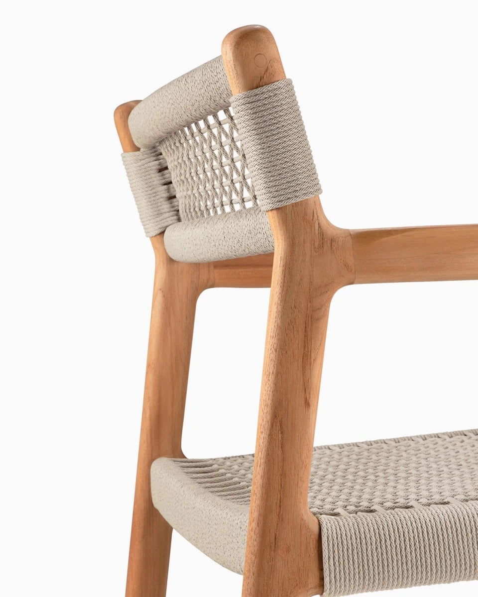 Teak & Beige Cord / No Cushion