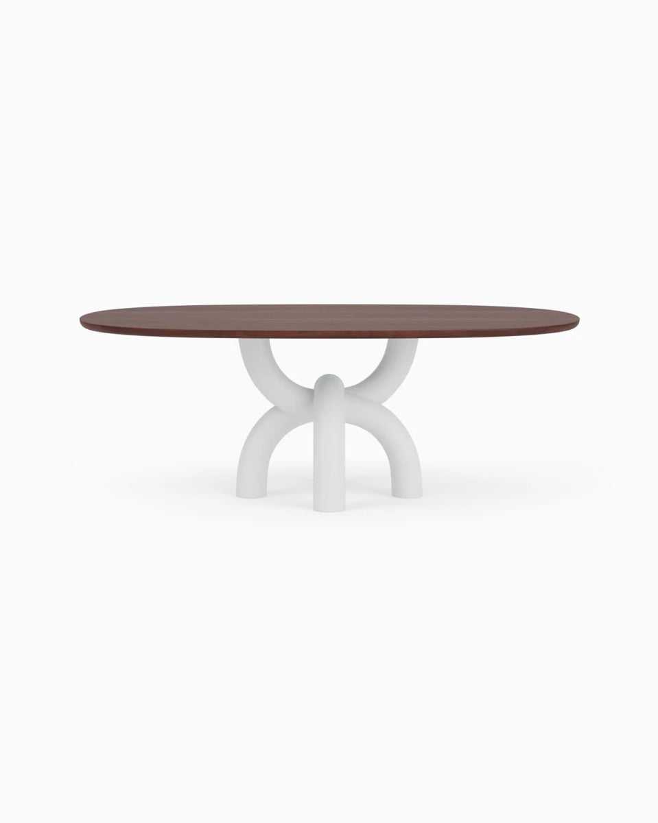 Walnut Top / White Plaster Base / 82" length | Seats 6