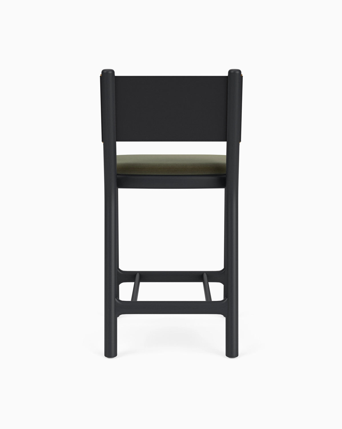 Balsam Velvet Seat / Black Leather Back / Ebony Oak Frame