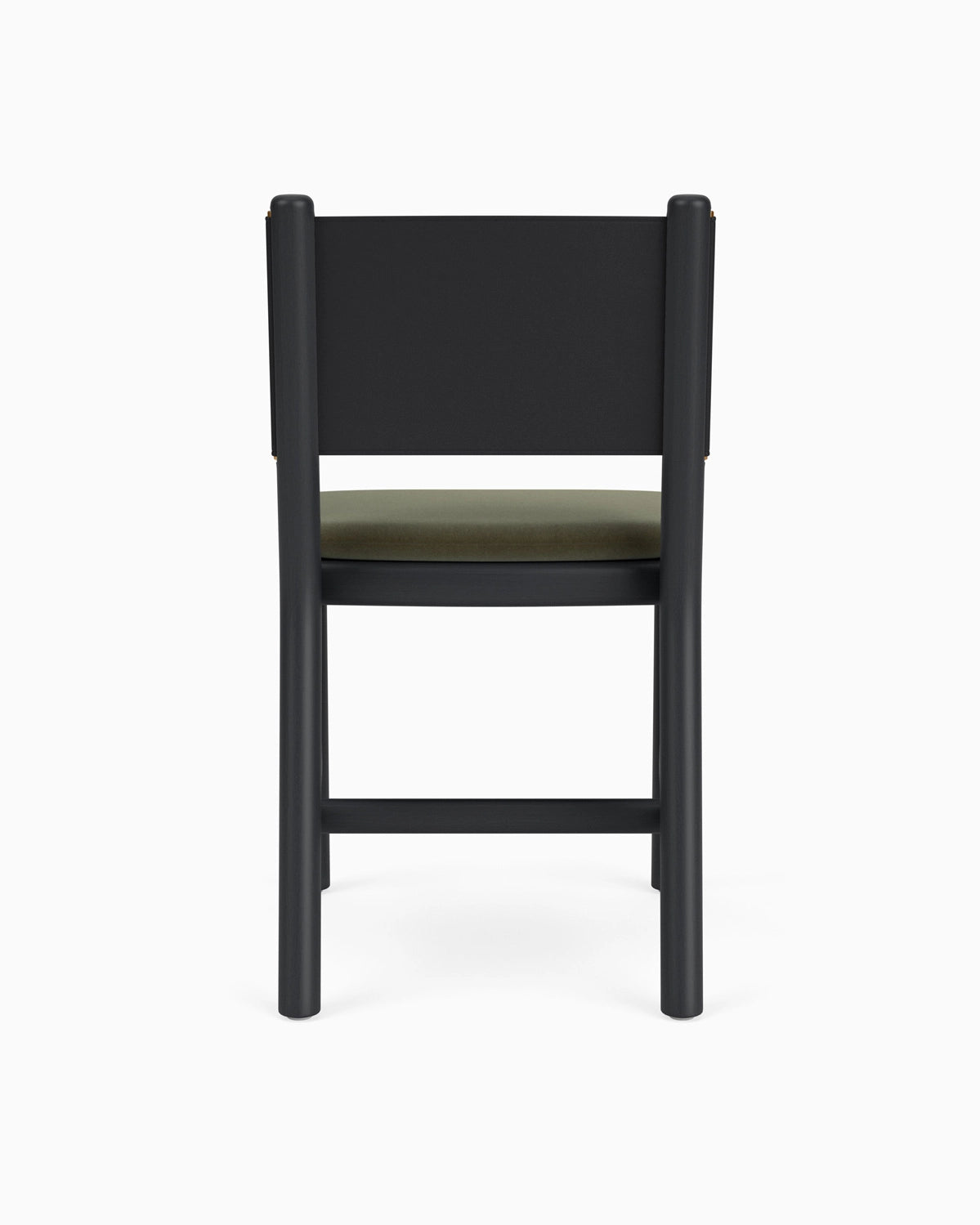 Balsam Velvet Seat / Black Leather Back / Ebony Oak Frame