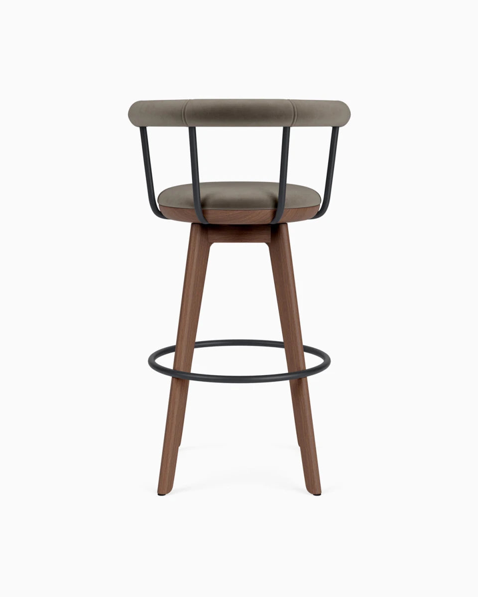 Mushroom Velvet / Walnut / Bar (31" Height)