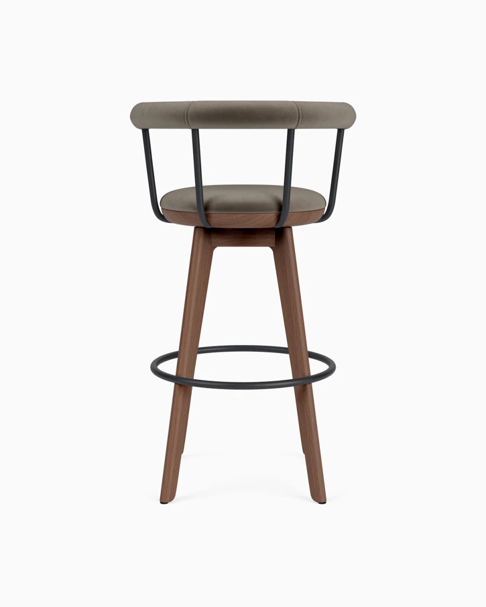 Mushroom Velvet / Walnut / Bar (31" Height)