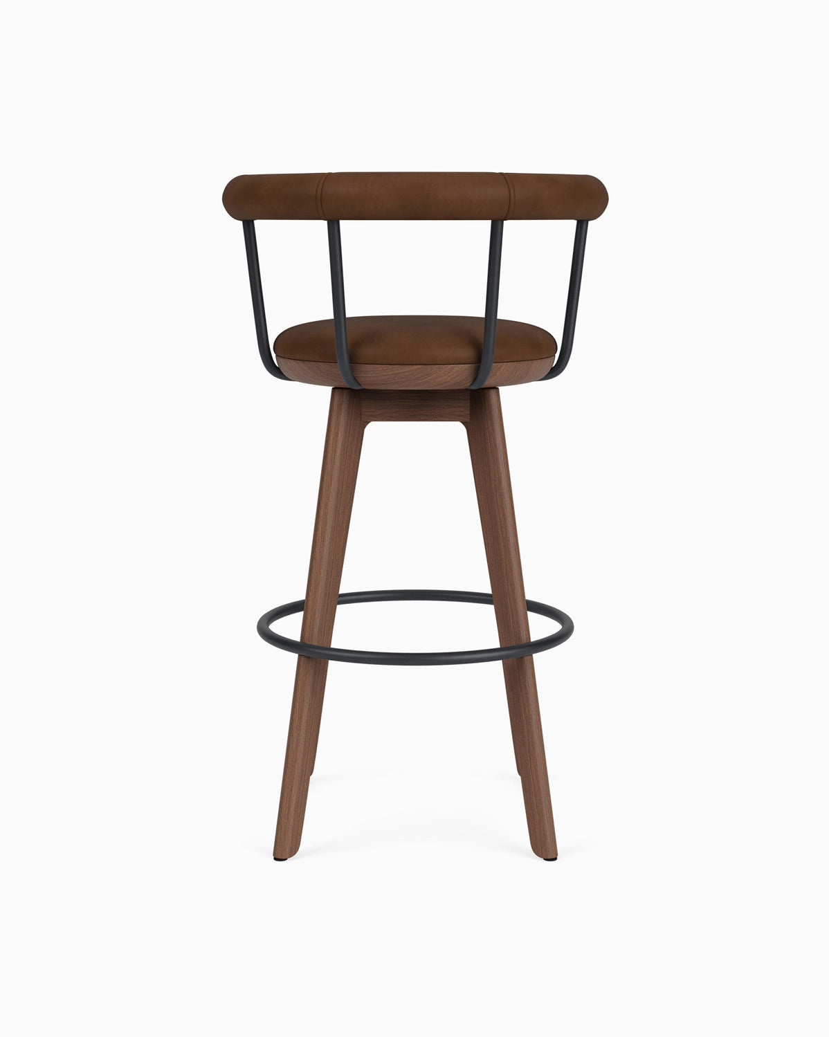 Chestnut Brown Leather / Walnut / Bar (31" Height)