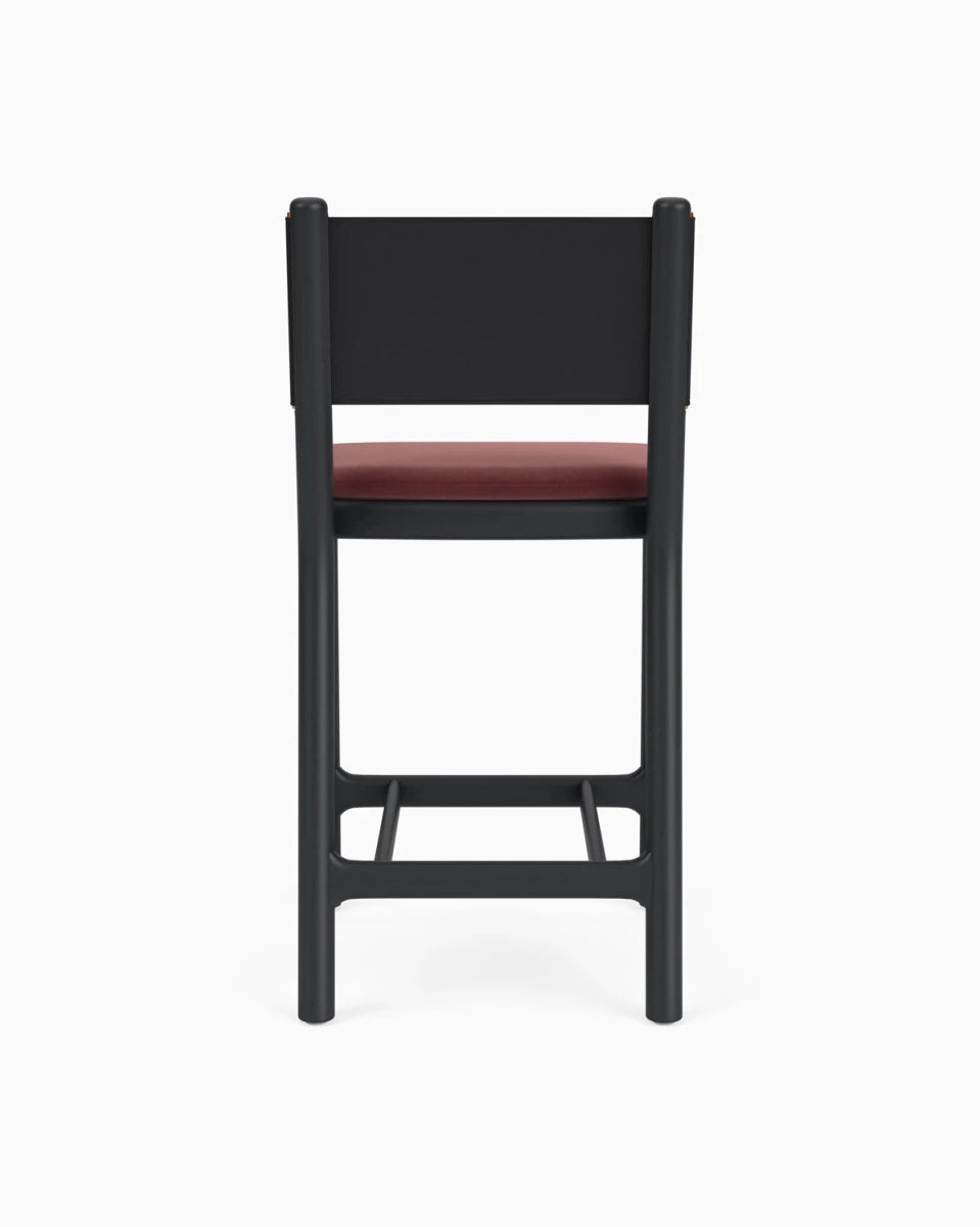 Cabernet Velvet Seat / Black Leather Back / Ebony Oak Frame