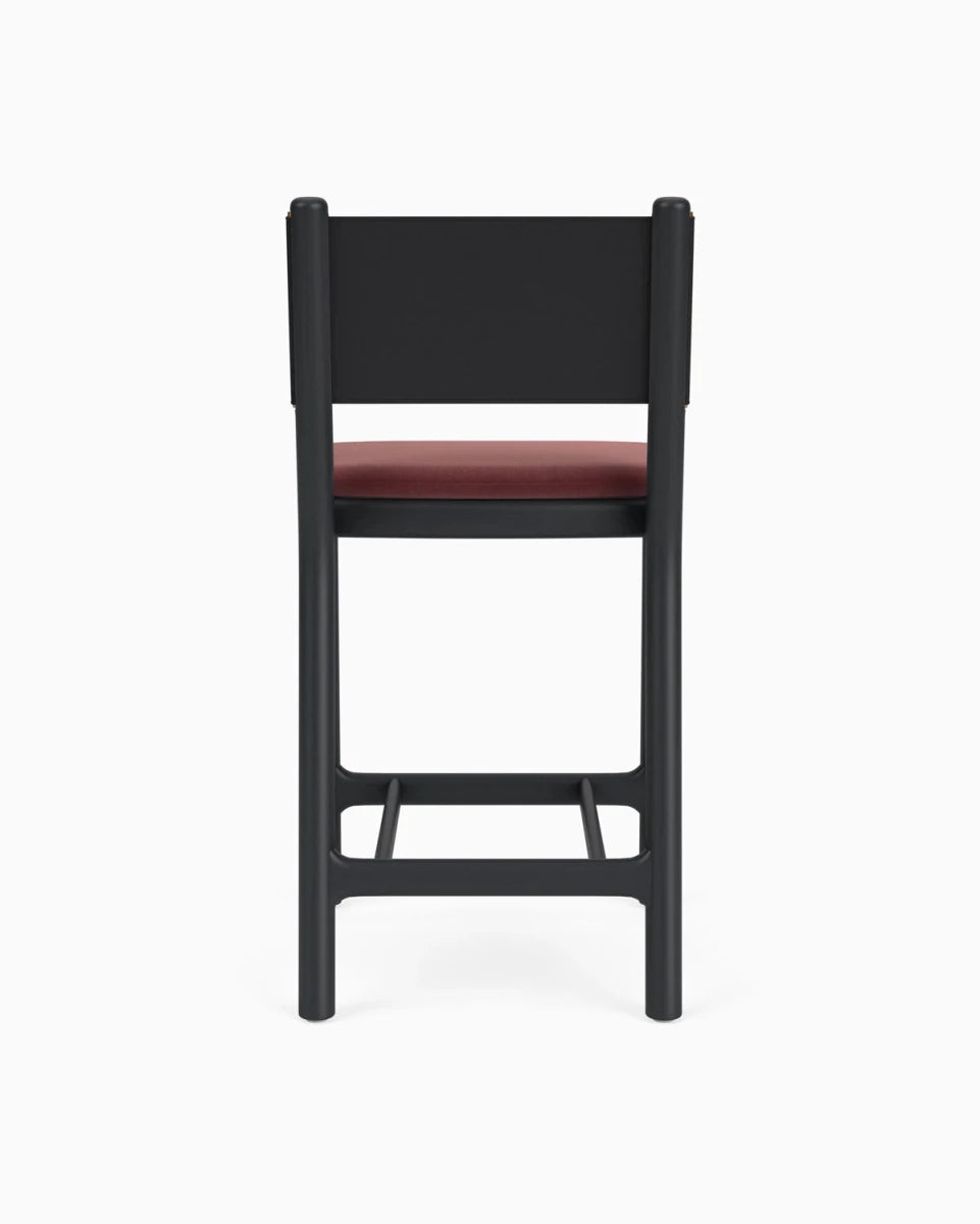 Cabernet Velvet Seat / Black Leather Back / Ebony Oak Frame / Counter (26" Height)