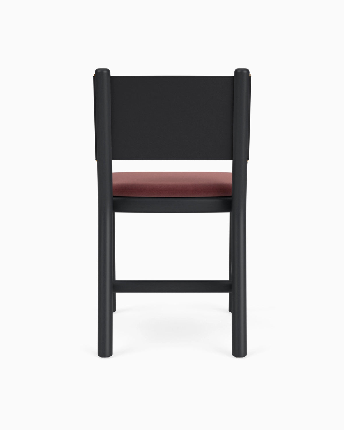 Cabernet Velvet Seat / Black Leather Back / Ebony Oak Frame