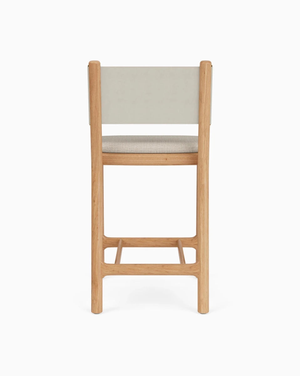 Latte Basketweave Seat / Pearl Leather Back / White Oak Frame