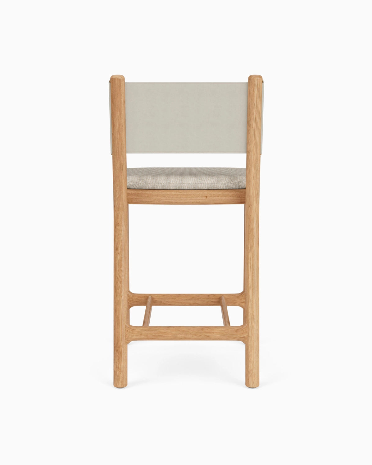 Latte Basketweave Seat / Pearl Leather Back / White Oak Frame