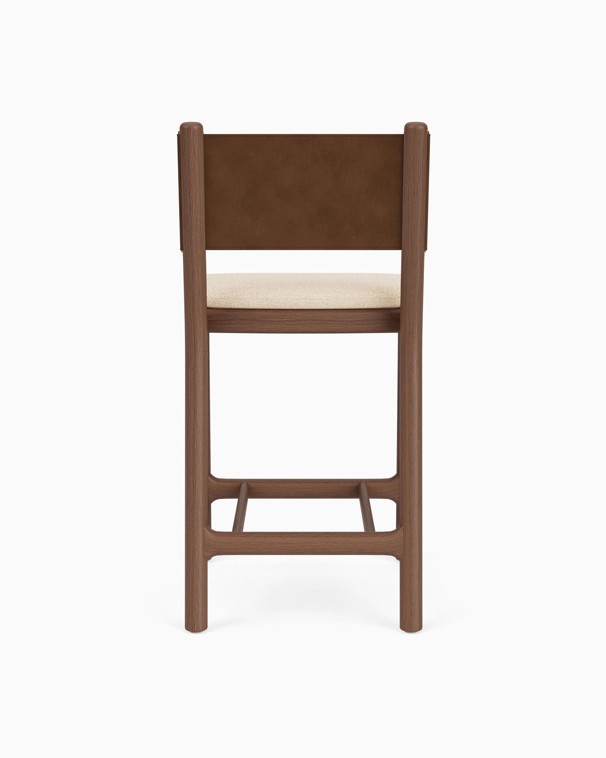 Oat Woven Seat / Chestnut Brown Leather Back / Walnut Frame