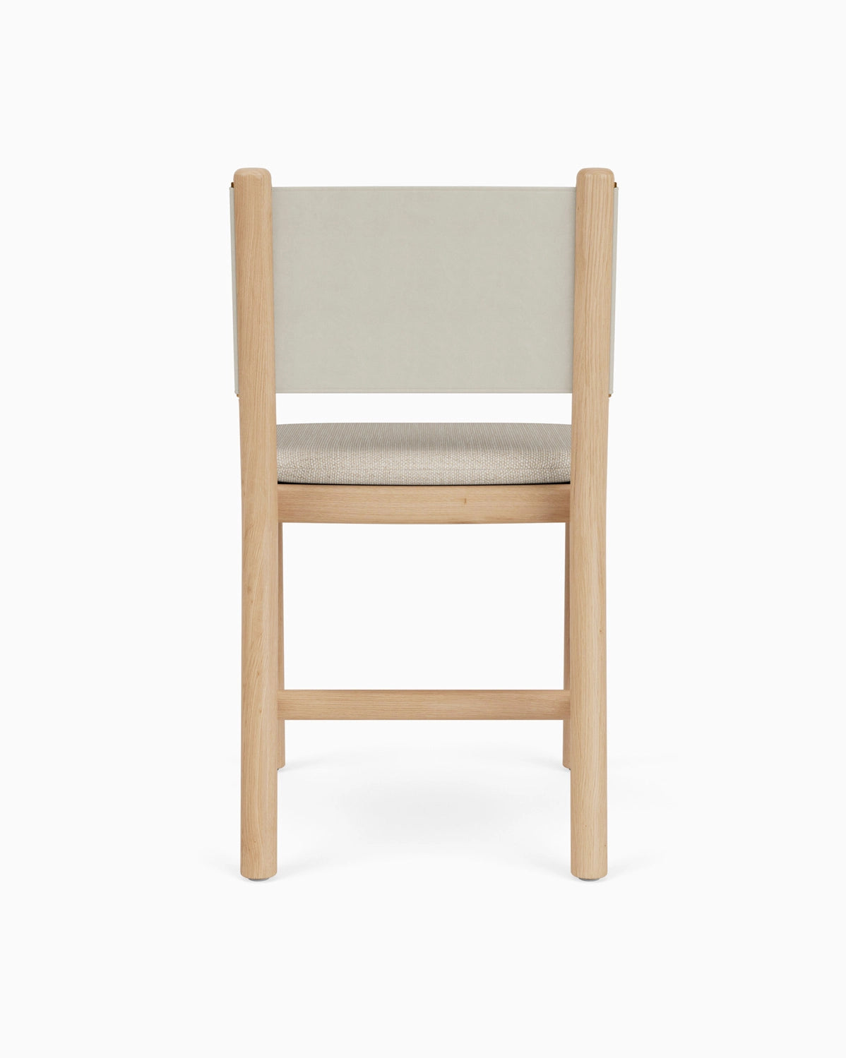 Latte Basketweave Seat / Pearl Leather Back / White Oak Frame