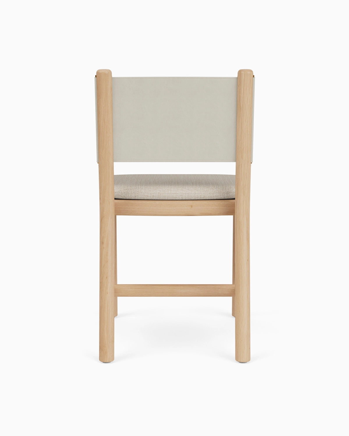 Latte Basketweave Seat / Pearl Leather Back / White Oak Frame