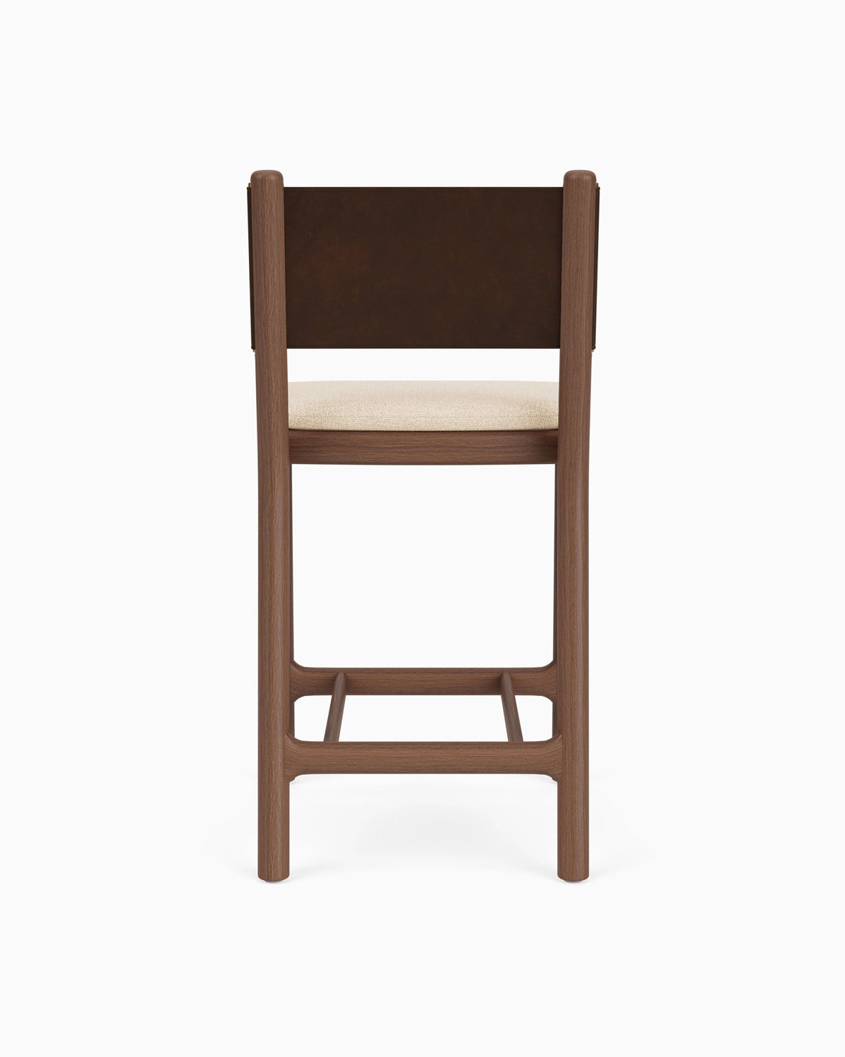 Oat Woven Seat / Maple Brown Leather Back / Walnut Frame