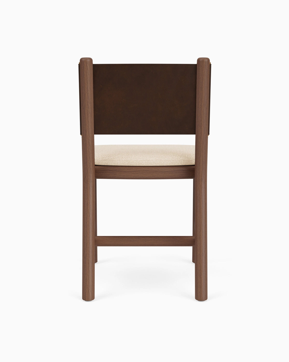 Oat Woven Seat / Maple Brown Leather Back / Walnut Frame