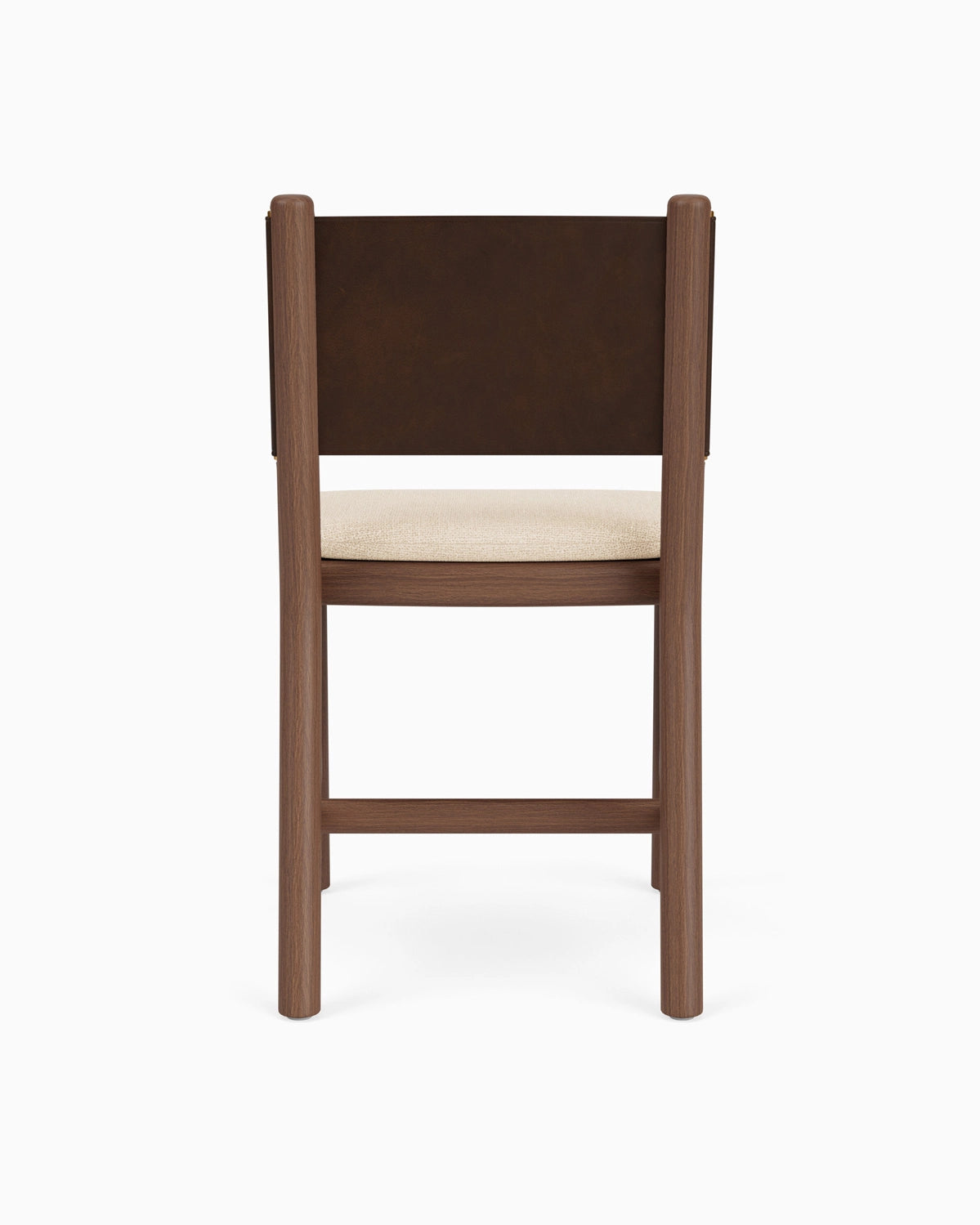 Oat Woven Seat / Maple Brown Leather Back / Walnut Frame