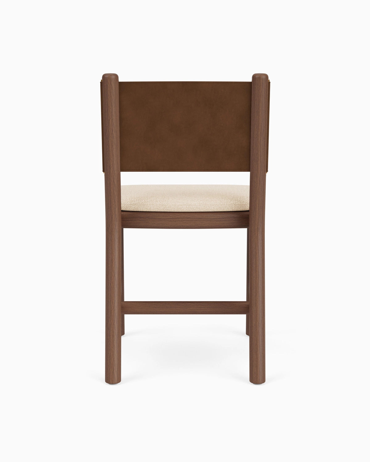 Oat Woven Seat / Maple Brown Leather Back / Walnut Frame