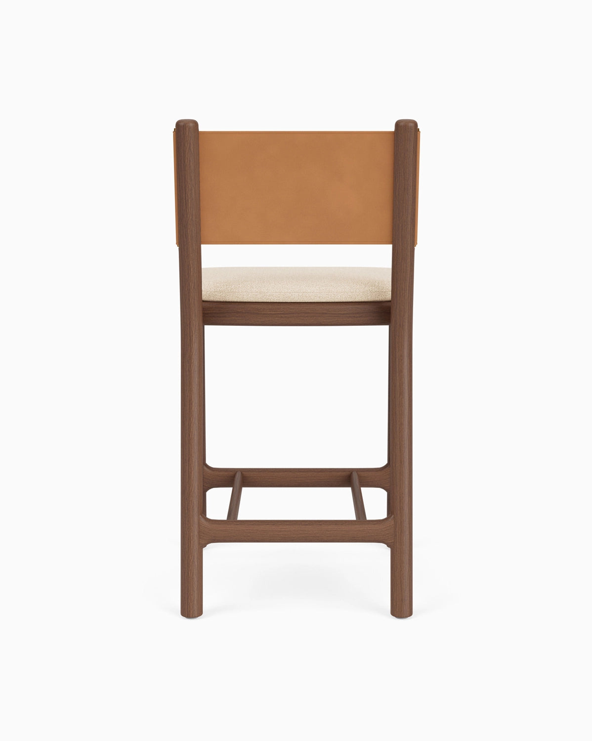 Oat Woven Seat / Saddle Leather Back / Walnut Frame
