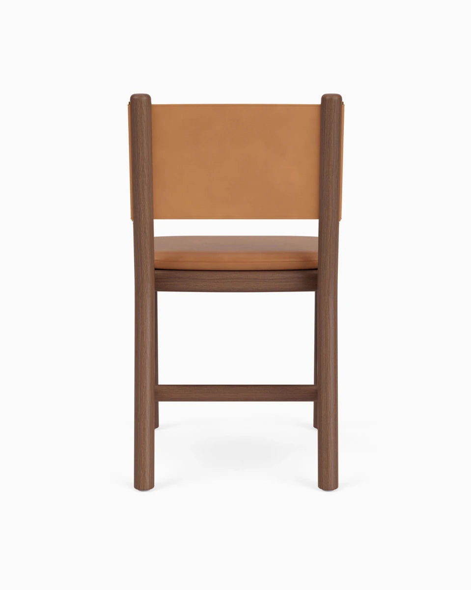 Saddle Leather Seat / Saddle Leather Back / Walnut Frame