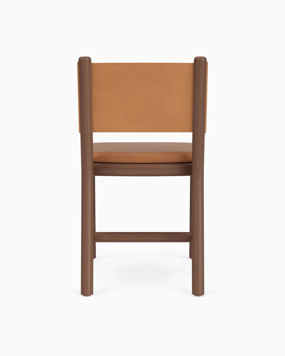 Saddle Leather Seat / Saddle Leather Back / Walnut Frame