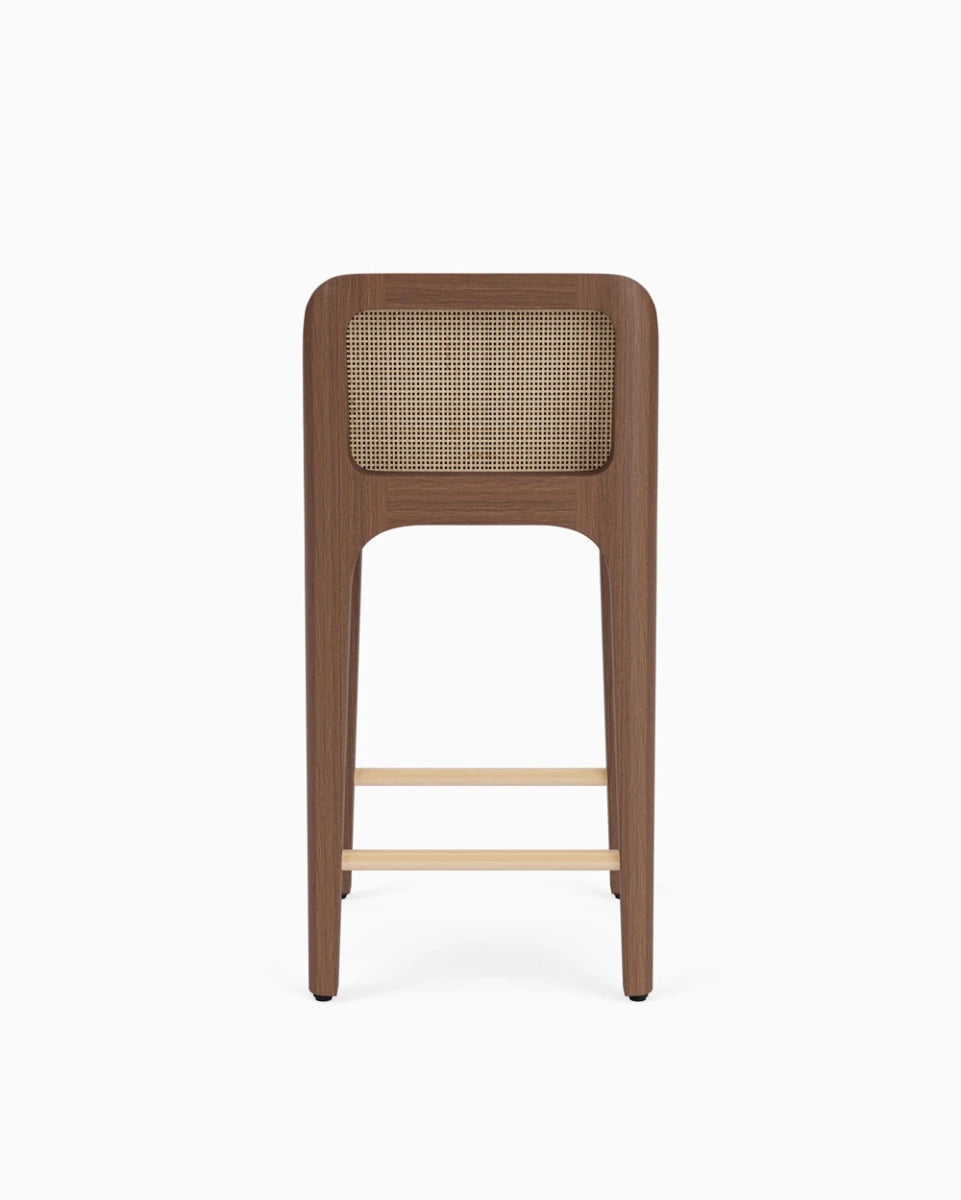 Mushroom Velvet Seat / Walnut Frame / Counter (27" Height)
