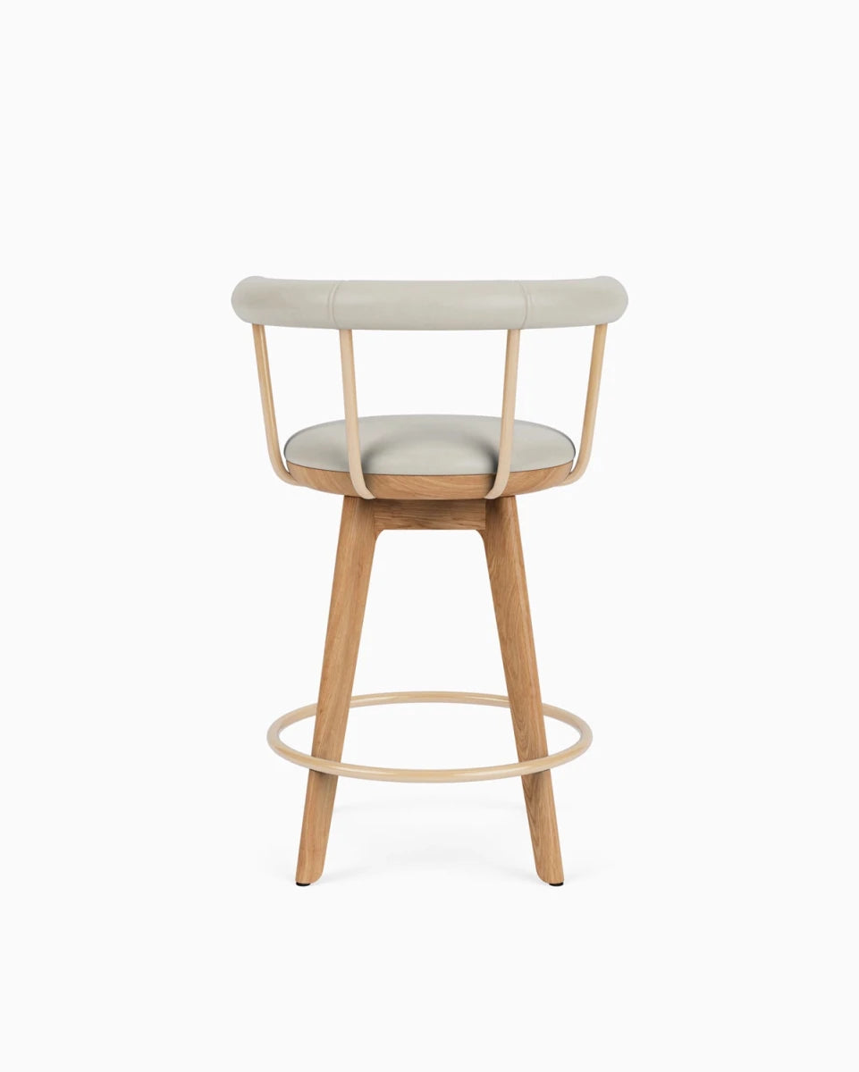 Pearl Leather / White Oak / Counter (25.5" Height)