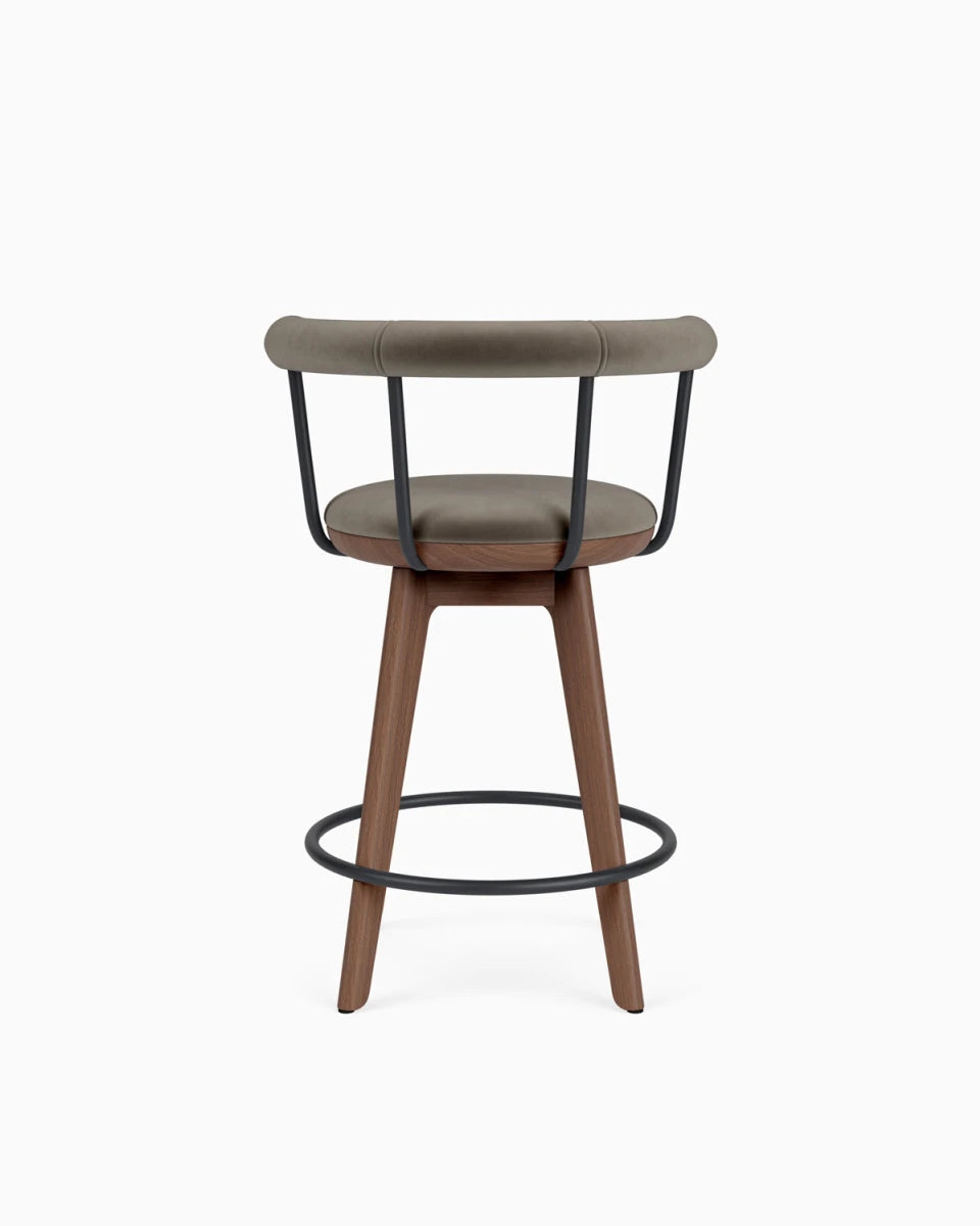 Mushroom Velvet / Walnut / Counter (25.5" Height)