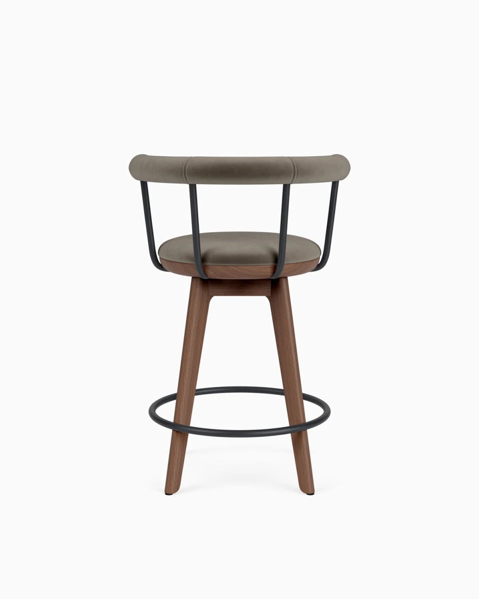 Mushroom Velvet / Walnut / Counter (25.5" Height)