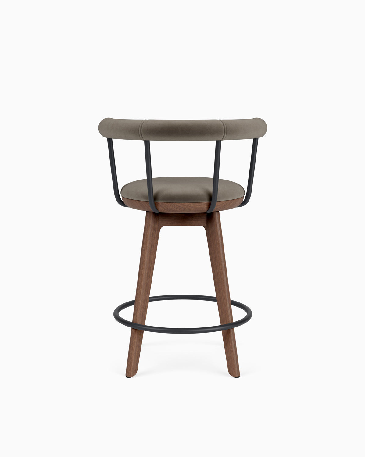 Mushroom Velvet / Walnut / Counter (25.5" Height)