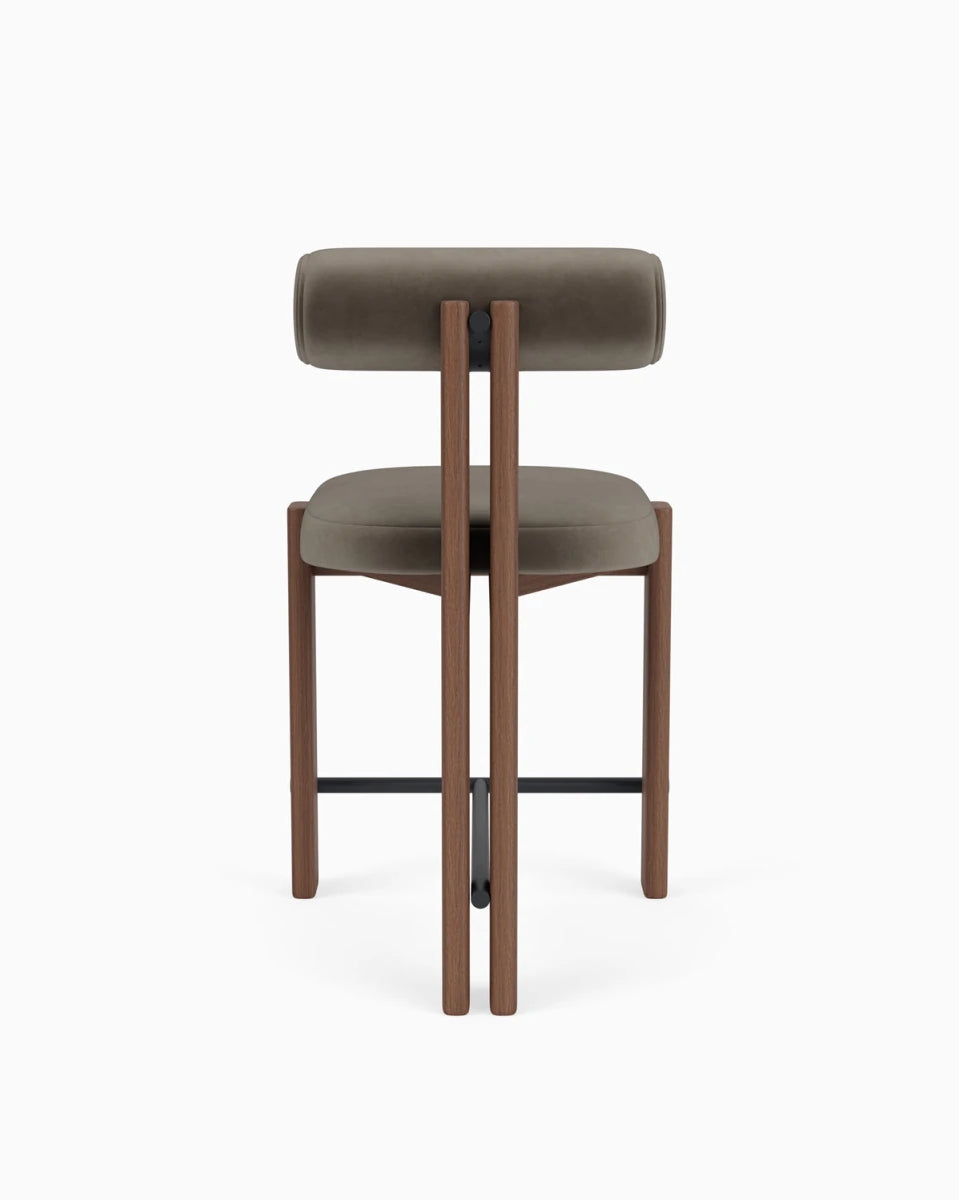 Mushroom Velvet / Walnut Frame / Counter (24.5" Height)