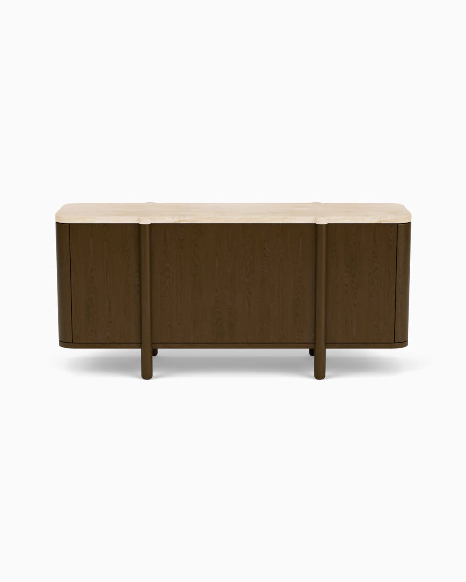 Espresso Oak / Travertine Top / 68"