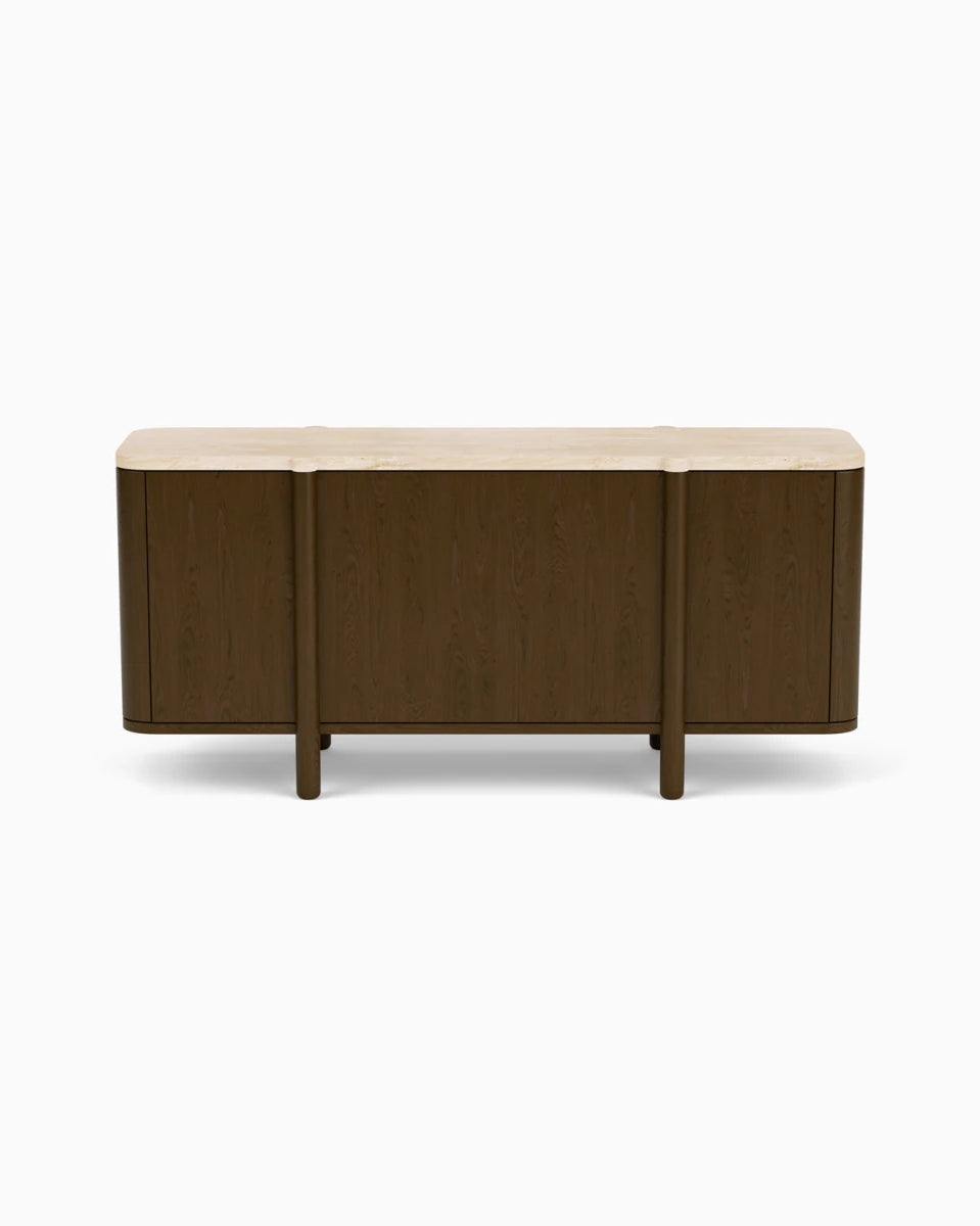 Espresso Oak / Travertine Top / 68"
