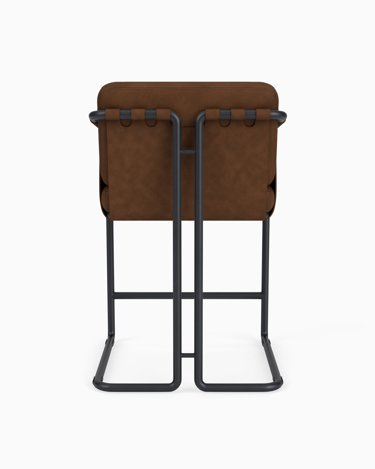 Chestnut Leather Seat / Chestnut Leather Sling / Matte Black / Counter (24.5" Height)