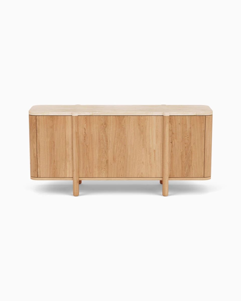 White Oak / Travertine Top / 68"