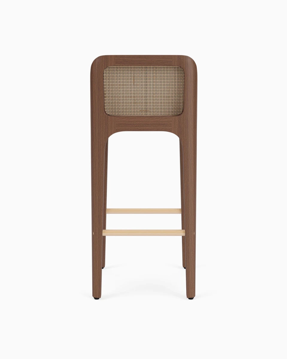 Black Leather Seat / Walnut Frame / Bar (30.5" Height)