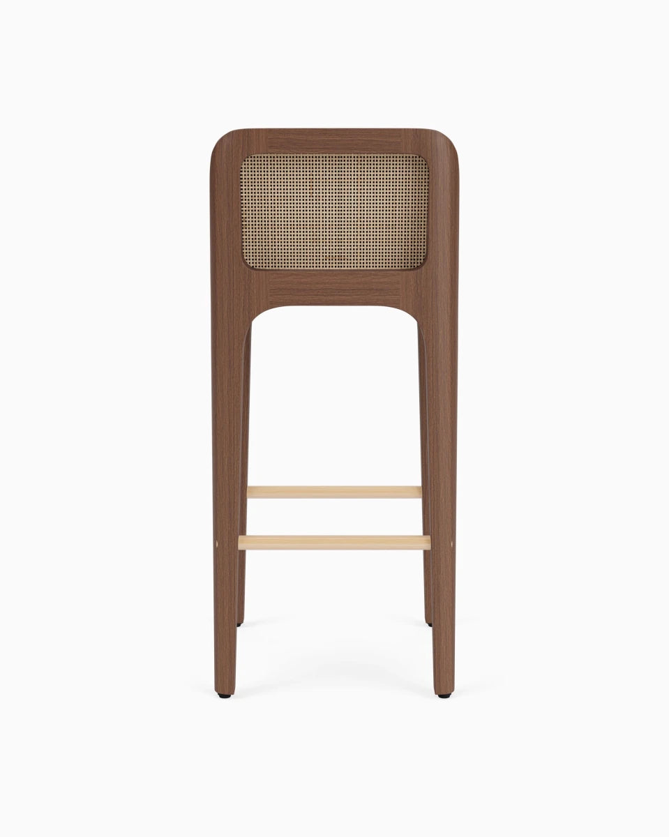 Black Leather Seat / Walnut Frame / Bar (30.5" Height)